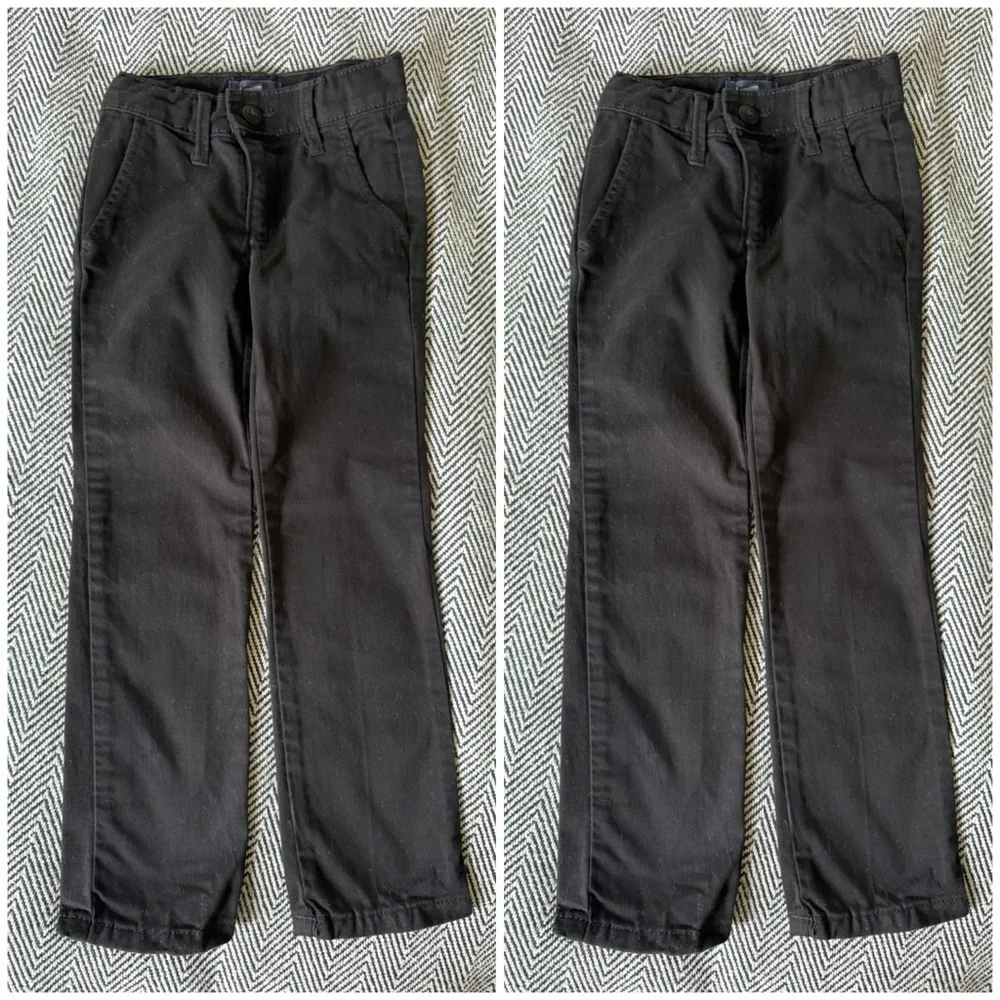 ✨ The Children’s Place Slim Chino Pants 2-Pack – Black, Size 5 Slim
